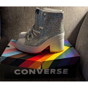 Converse Pride Chuck Taylor All Star Glitter Platform Heel Sneakers Womens 11